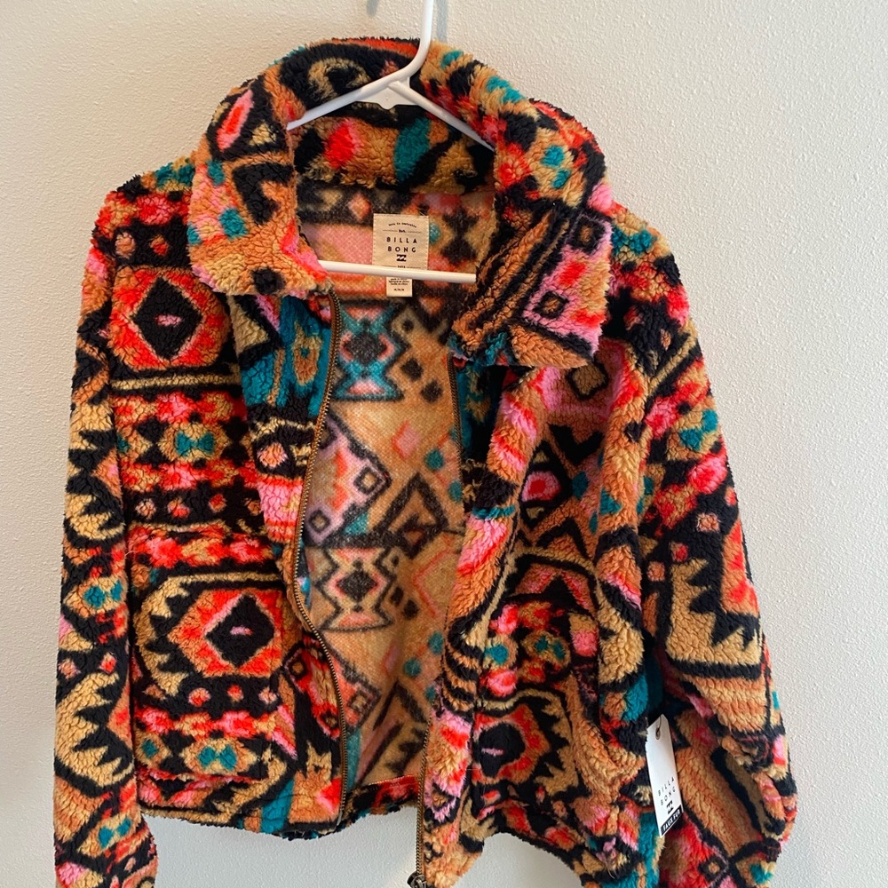 billabong sherpa jacket: aztec pattern
